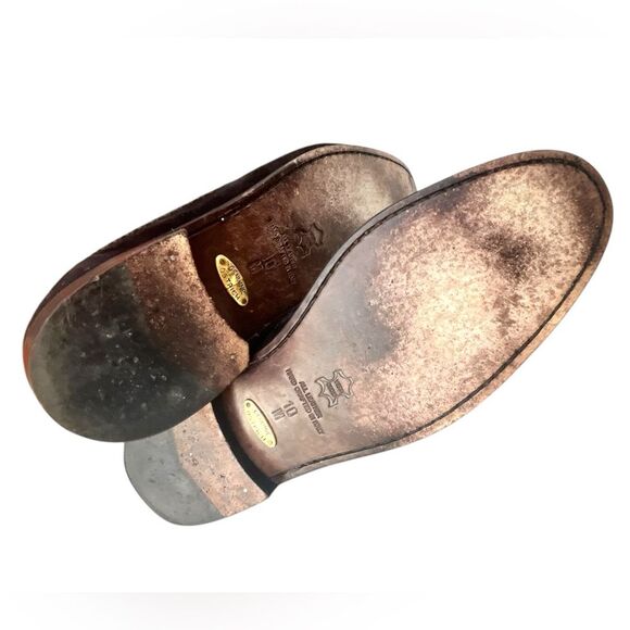 Men's Zelli Italia Brown Ostrich Leather and Black Artisan Suede loafers Size 10 - Picture 10 of 15